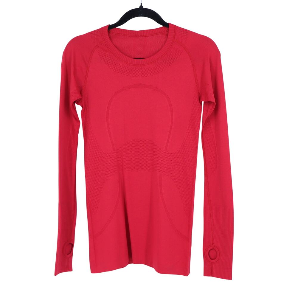 Lululemon Long Sleeve Swiftly Tech Shirt Dark Red Pull On Active Women's 6
